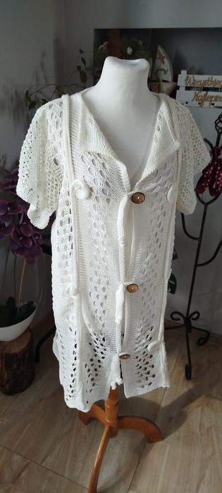 Długi kardigan narzutka wdzianko