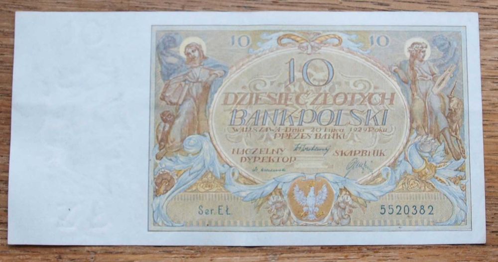 Banknot 10 złotych 1929r. - stan II - Seria EŁ
