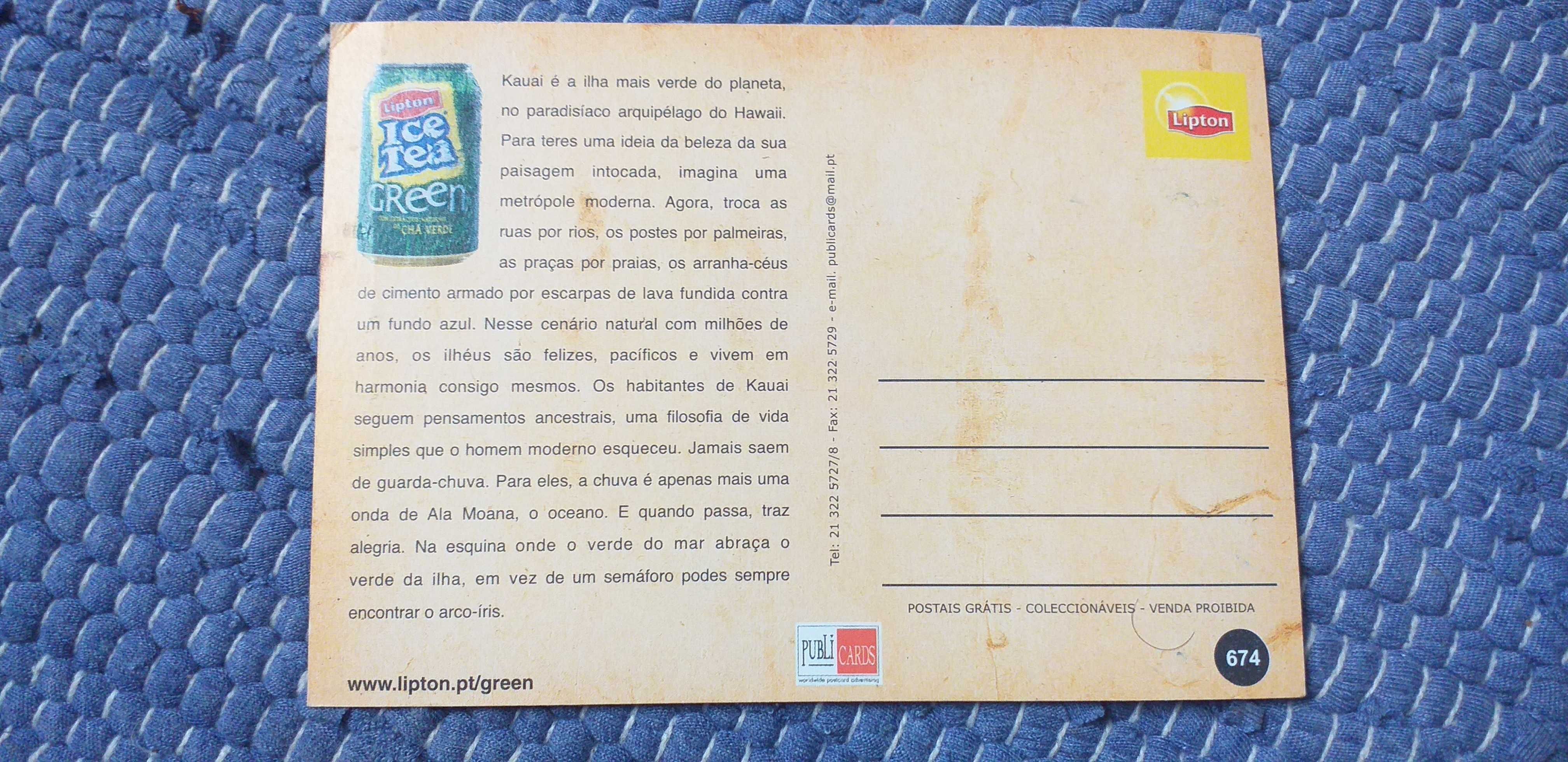 Postal - Lipton Ice Tea - portes incluidos.