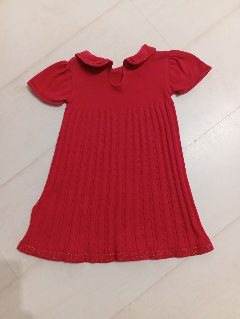Sukienka dzianinowa czerwona rozmiar 86 (12-18 miesiąc)