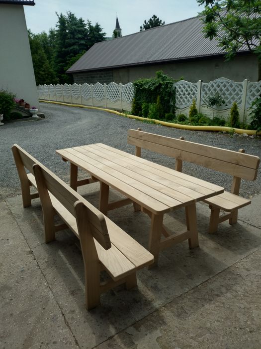 Duży Stół dębowy ogrodowy z ławkami, altany, stoły, krzesła, ławki !!!