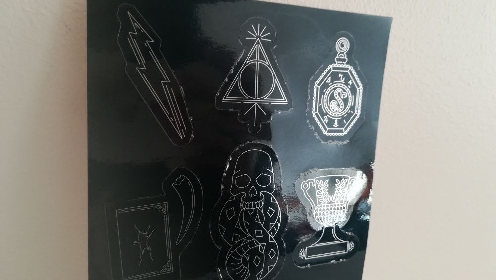 Harry Potter autocolantes metalizados horcrux cicatriz basilisco NOVO