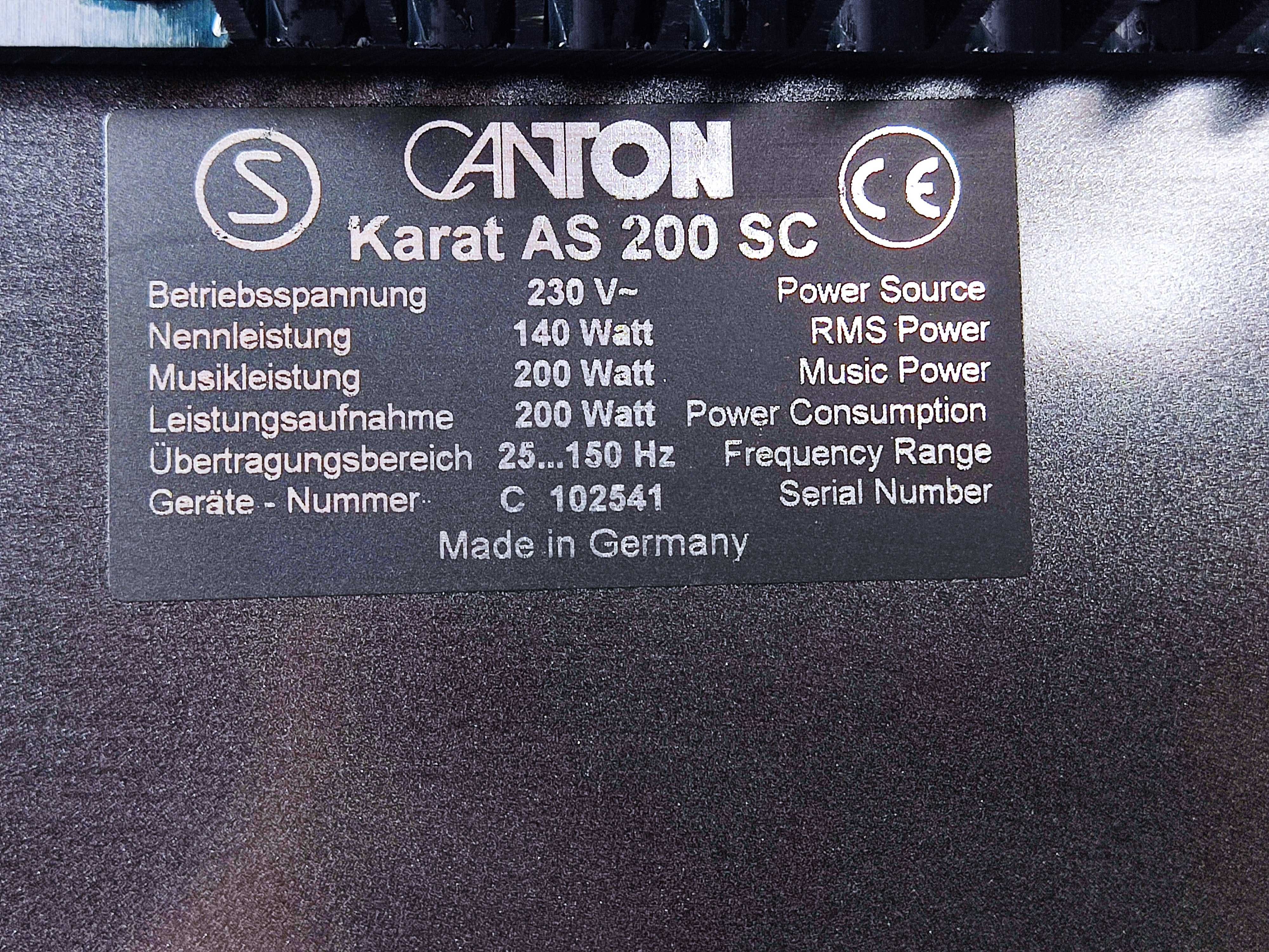 Subwoofer Aktywny Canton KARAT AS 200 SC 200W 26cm głośnik grafit