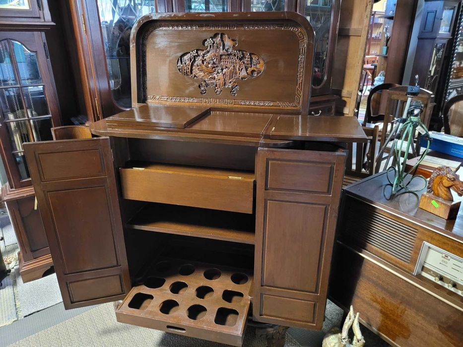 Muito bonito bar Oriental em madeira trabalhada - Bom estado ge