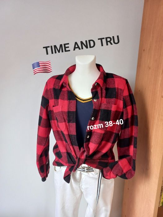 Amerykańska damska koszula w kratę Time and Tru rozm 38- 40