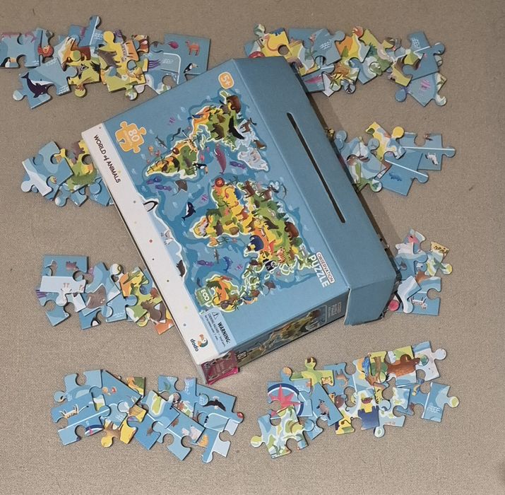 Пазл обсерваційний Dodo Мапа світу Тваринки