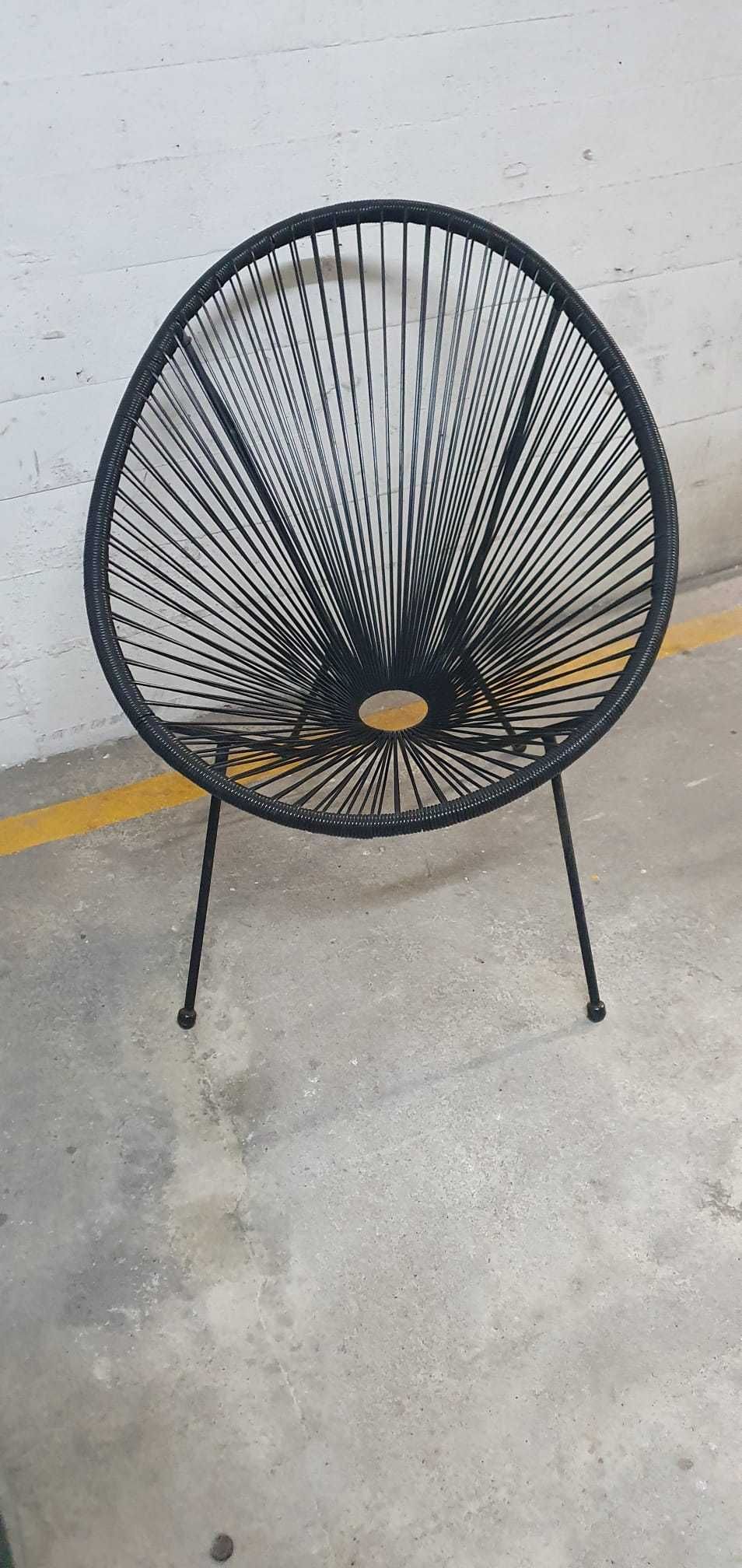 Conjunto 2 Cadeiras Acapulco + Mesa com Vidro – Estilo Retro / Jardim