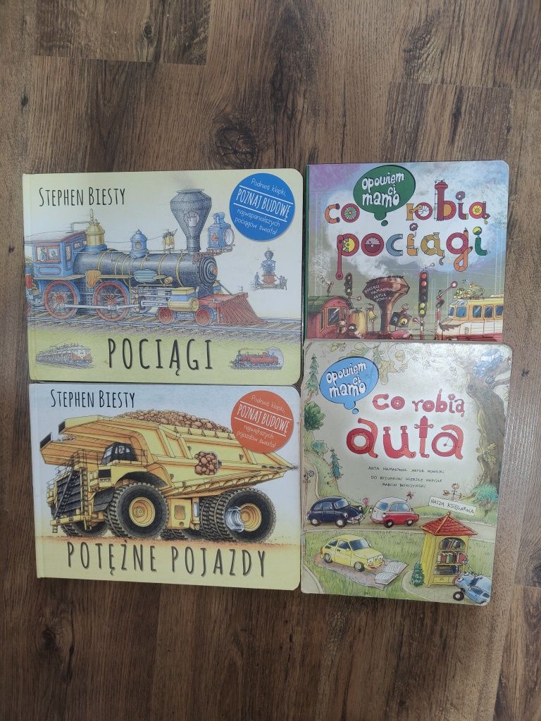 Zestaw Pociągi, Potężne pojazdy i Co robią auta i Opowiem ci mamo Co r