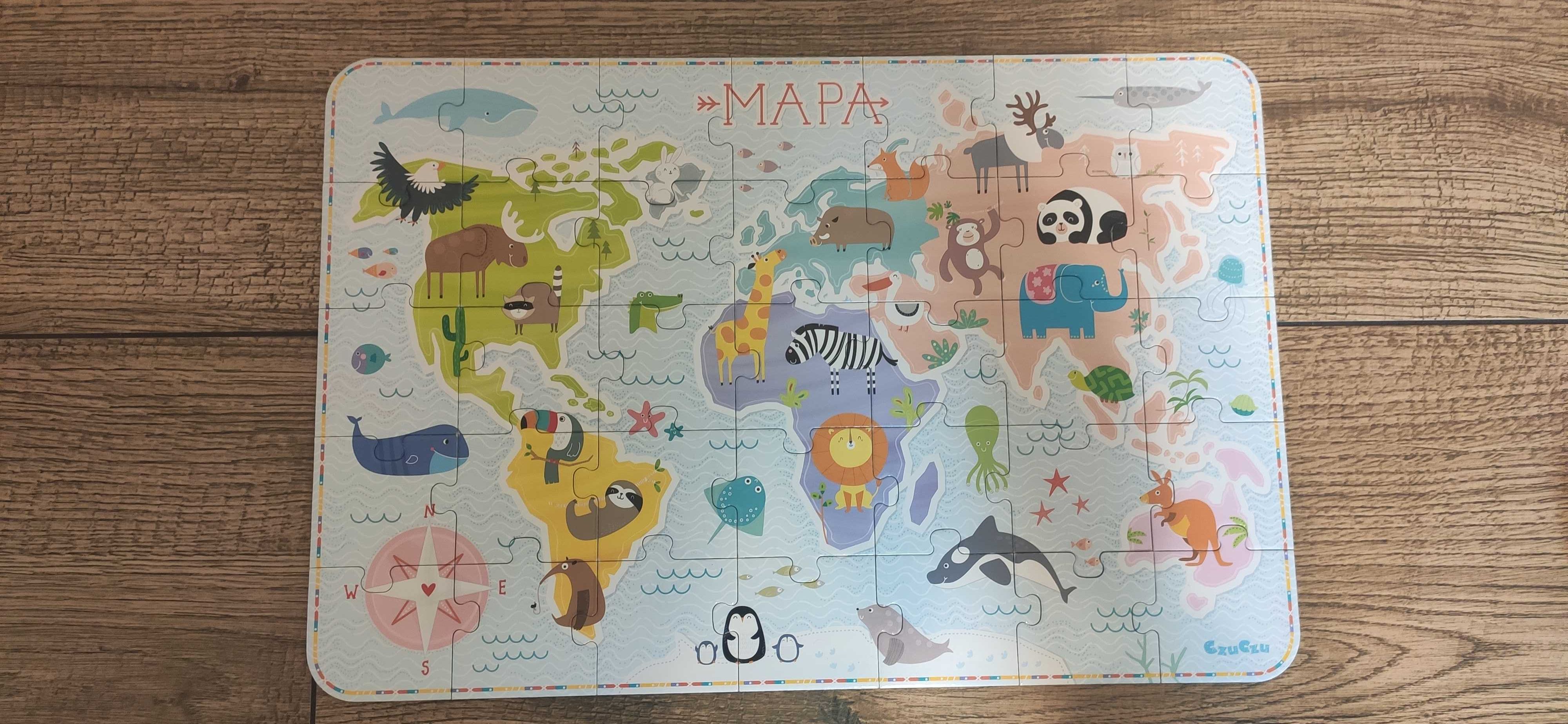 Czuczu puzzle mapa świata 3+