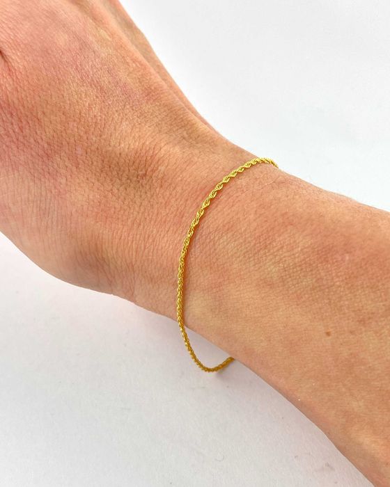 ZŁOTA bransoletka KORDEL 1,2mm PRÓBA 585 (14K) długość 18,5 cm