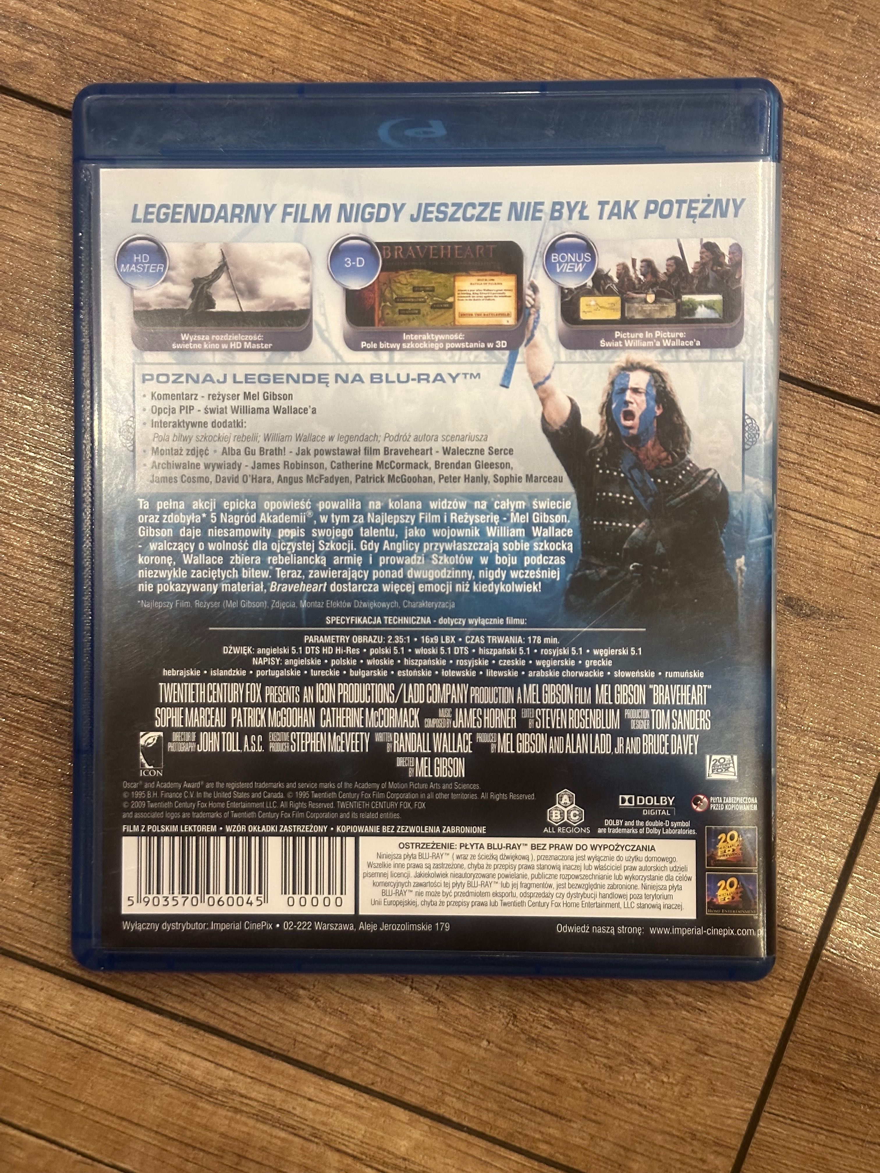 Film Blu-ray Braveheart Waleczne serce Rocznica
