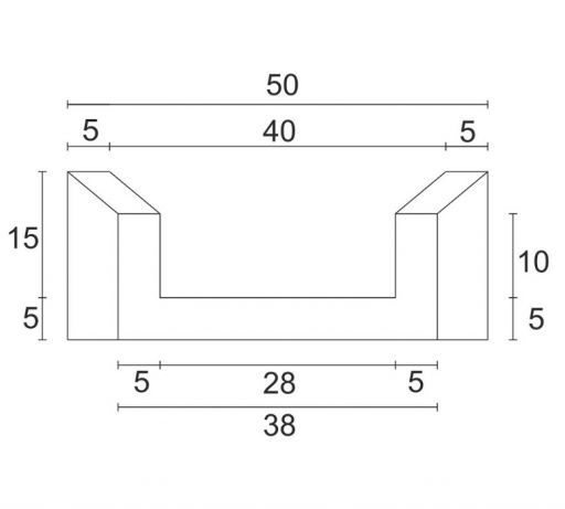 Koryto ściekowe skarpowe trapezowe 38x50x50 cm betonowe