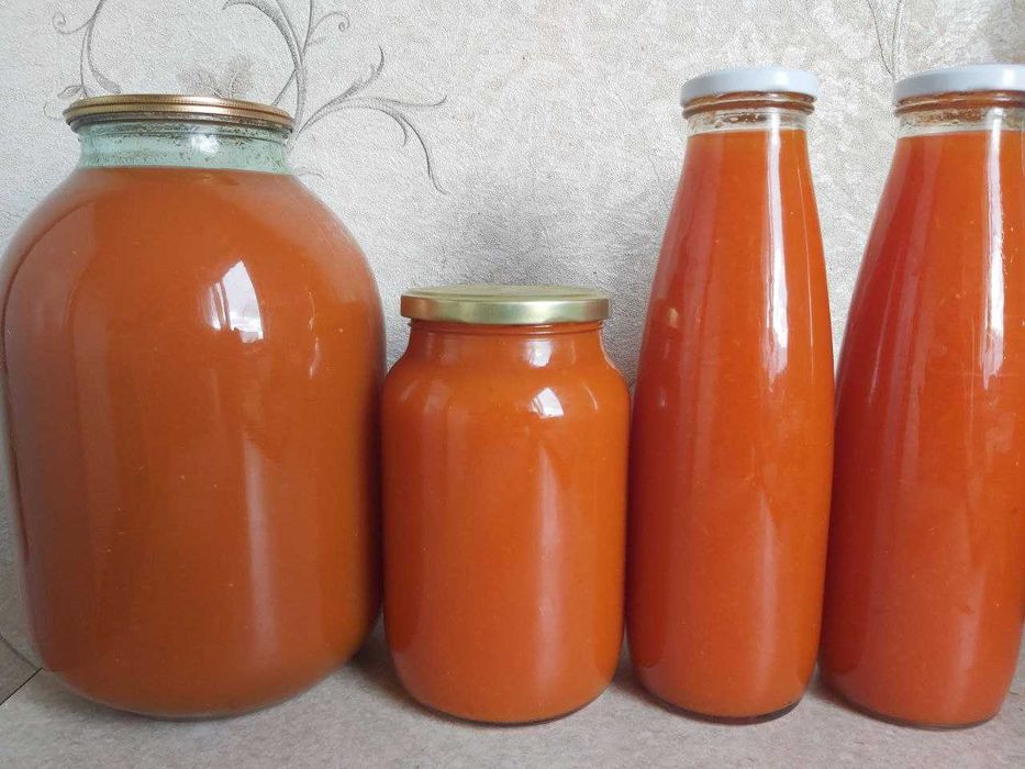 Сок томатный из помидор желтых 0,75л/1л/3л 2025г домашняя консервация