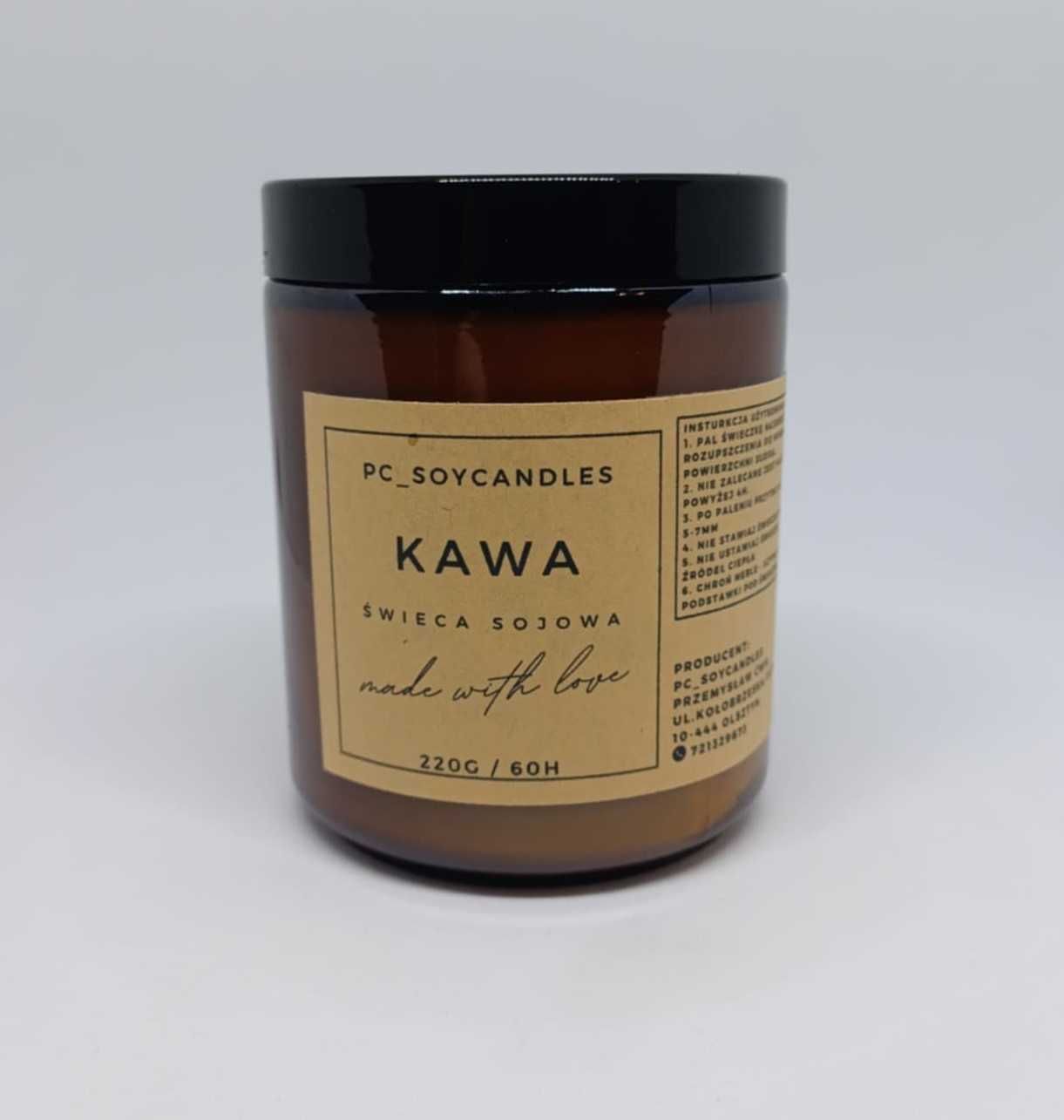Świeca Sojowa Zapachowa Kawa 250ml 60h