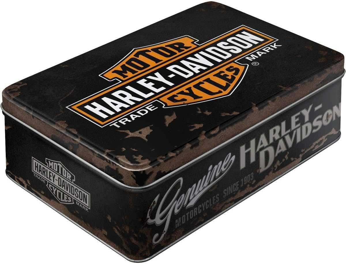 Caixa Plana em Lata - Estilo Retro - Tema Harley Davidson - 2.5 Lt's