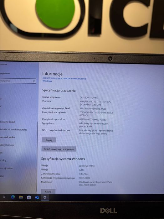 Dell Inspiron G5 5500 Intel i7 16GB 1TB RTX 2070 Max-Q Klasa A-