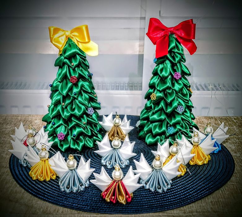 Aniołek ręcznie robiony ze wstążki