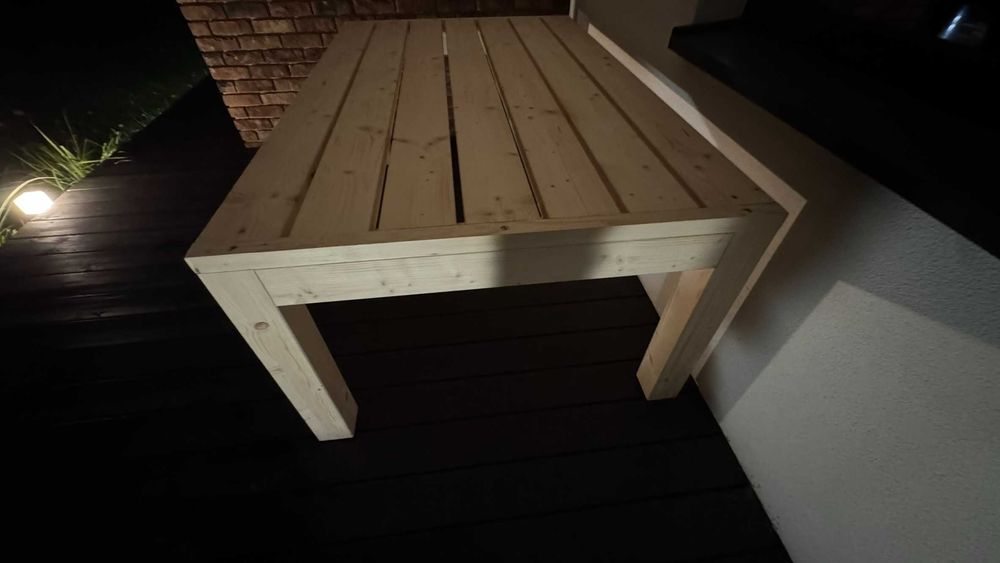 Stół ogrodowy lite drewno świerkowe surowy