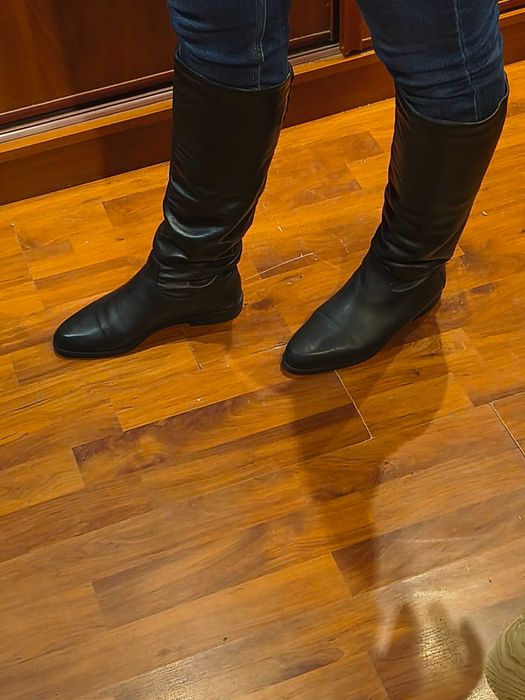 kozaczki wysokie skórzane czarne