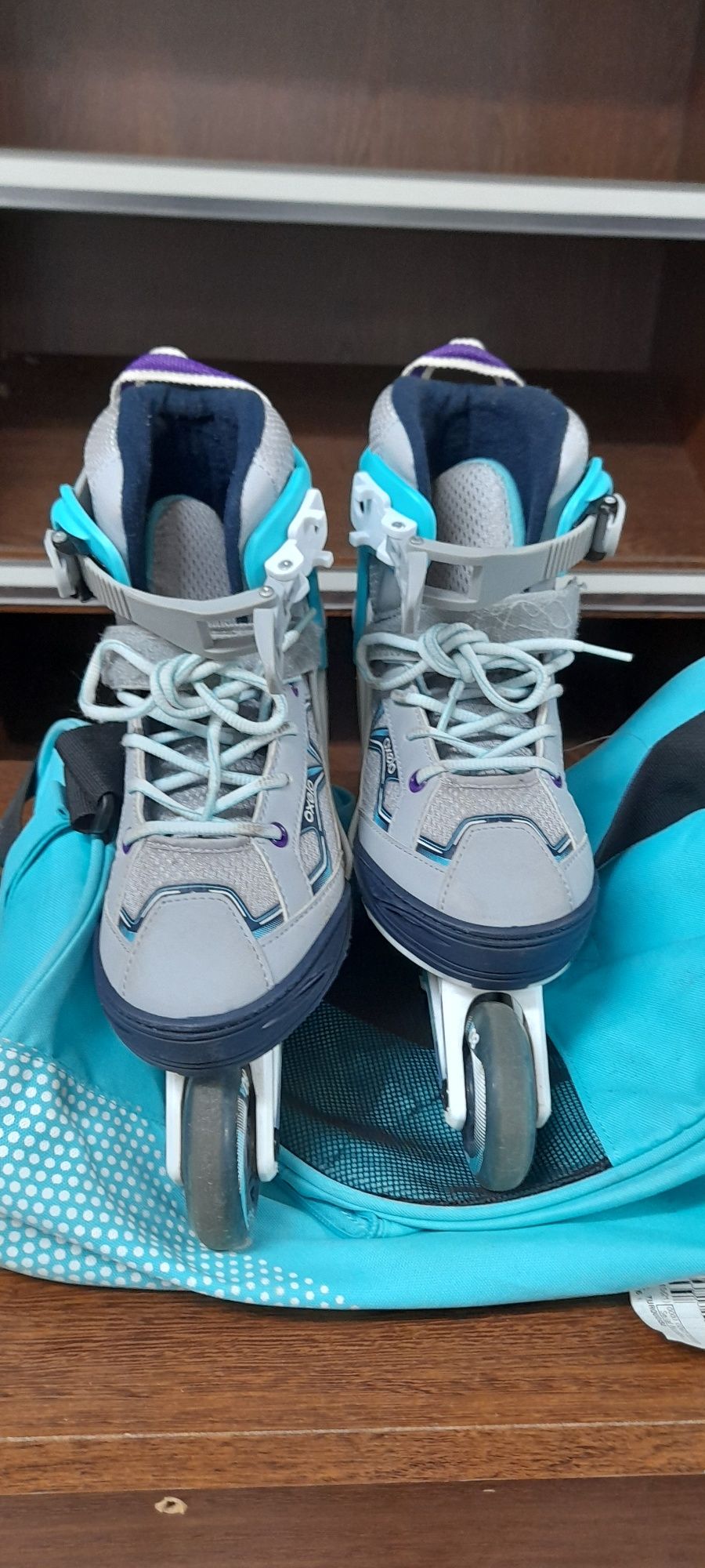 Kit Patins em linha TAM.35 a 38 + capacete + proteções