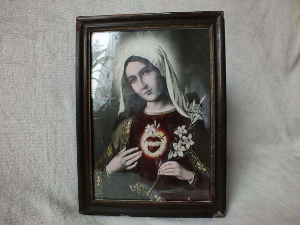 Stary obraz Św. Marii Panny Obraz z domowej kolekcji!