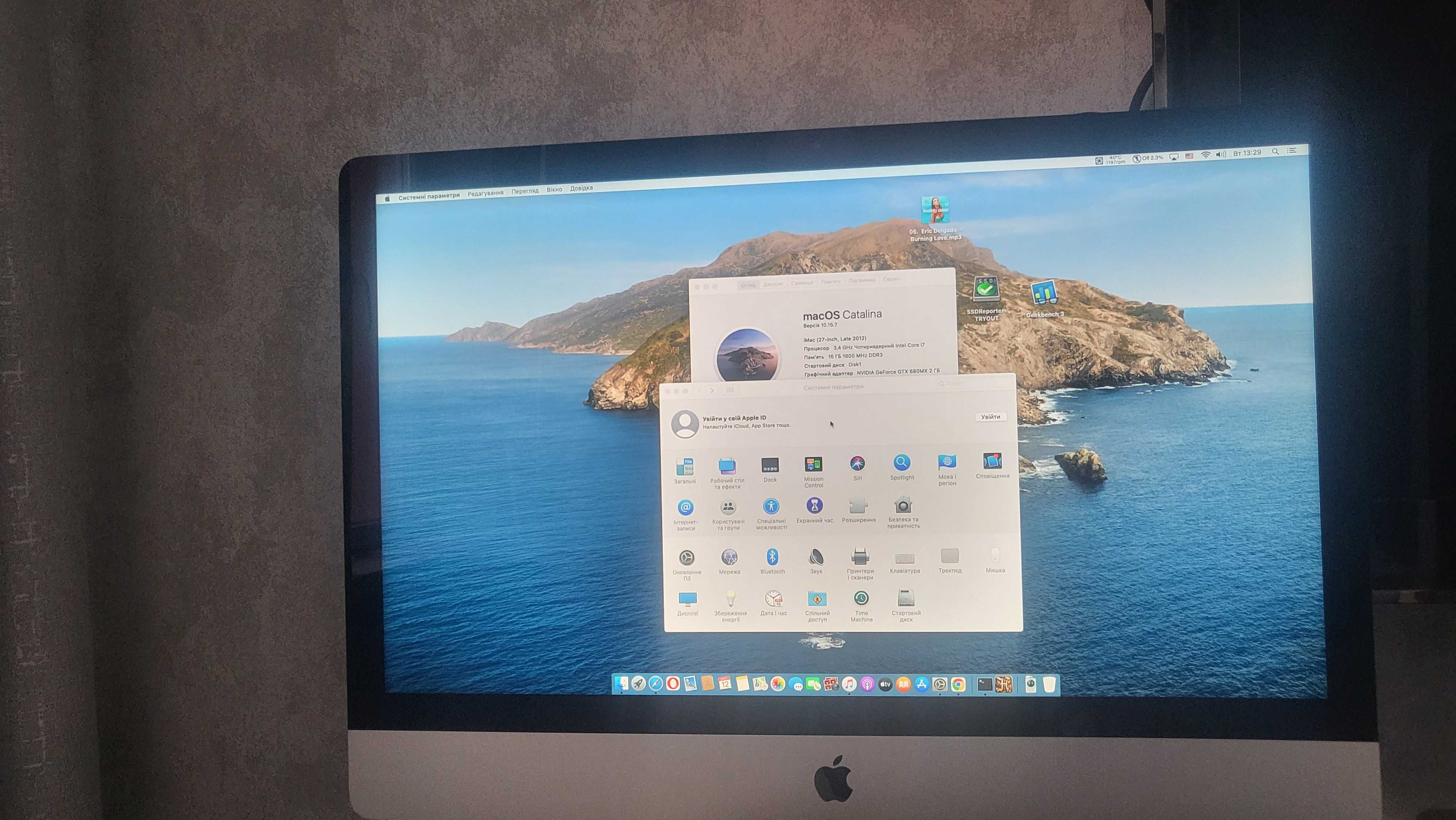 IMAC A1419 2012 і7-3,4 ОЗУ 16/ M2 120ssd+3Tb NVIDIA GF GTX680MX 2 GB
