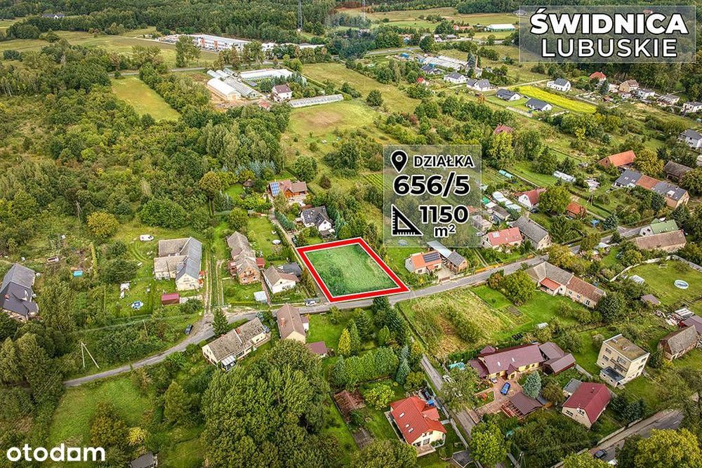 Działka budowlana 1150 m² - blisko Zielonej Góry