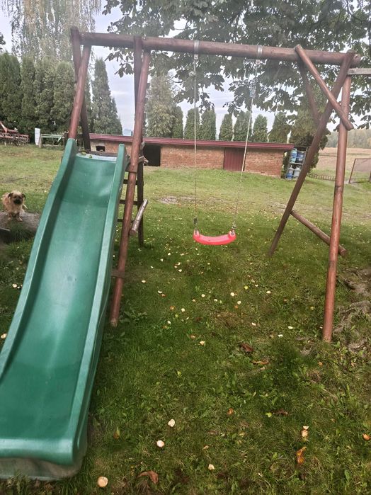 Zestaw huśtawka i zjeżdżalnia