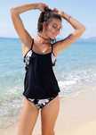 B.P.C tankini oversize czarne ze wzorem kwiatowym ^42