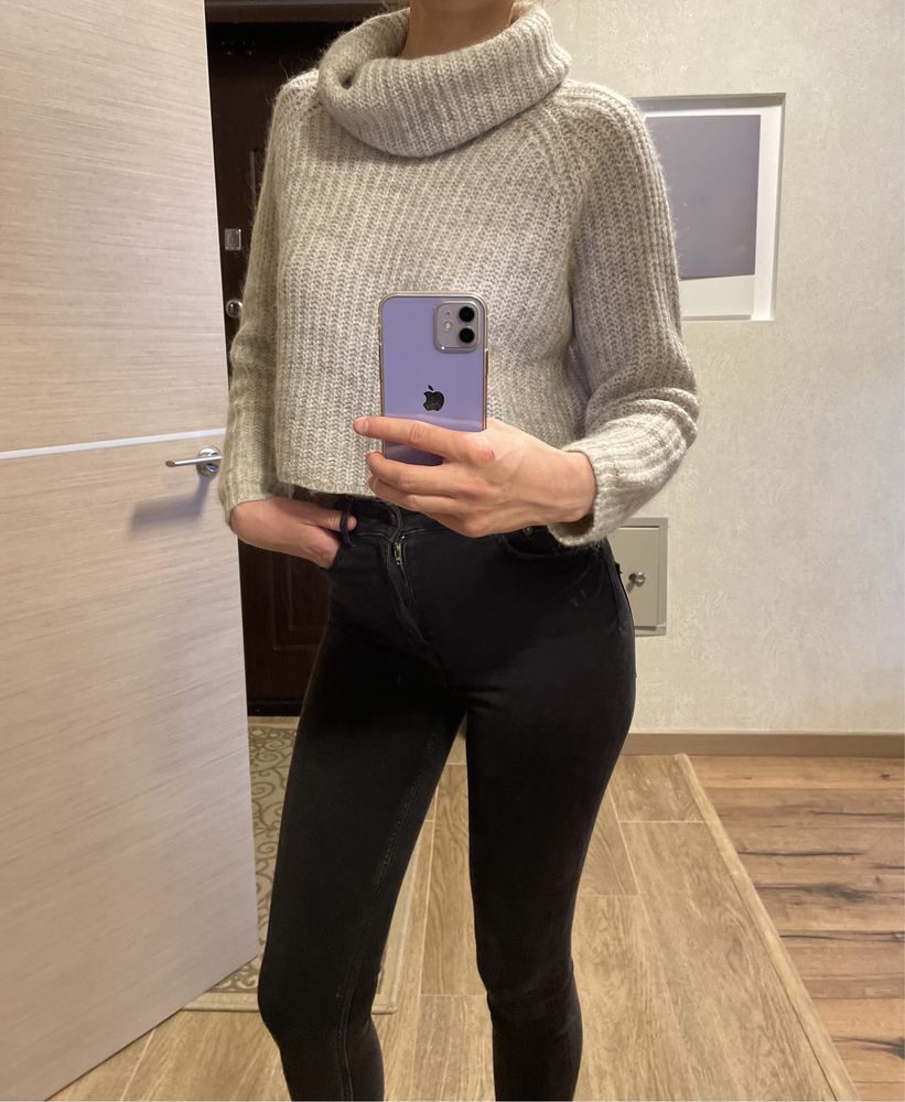 Теплый укороченный свитер топ светр джемпер топ ZARA