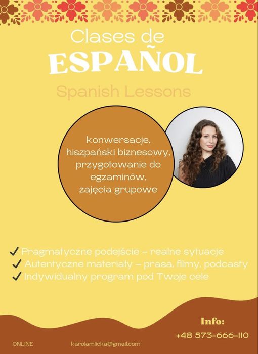 Tłumaczenie / lekcje hiszpańskiego / korepetycje / biznesowy