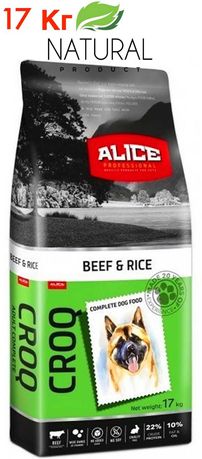 Сухой корм для собак 17 кг Говядина и Рис Alice Croq для всех пород