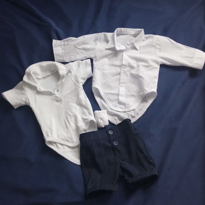 Komplecik, ubranko do chrztu r 68, body, spodenki chrzest