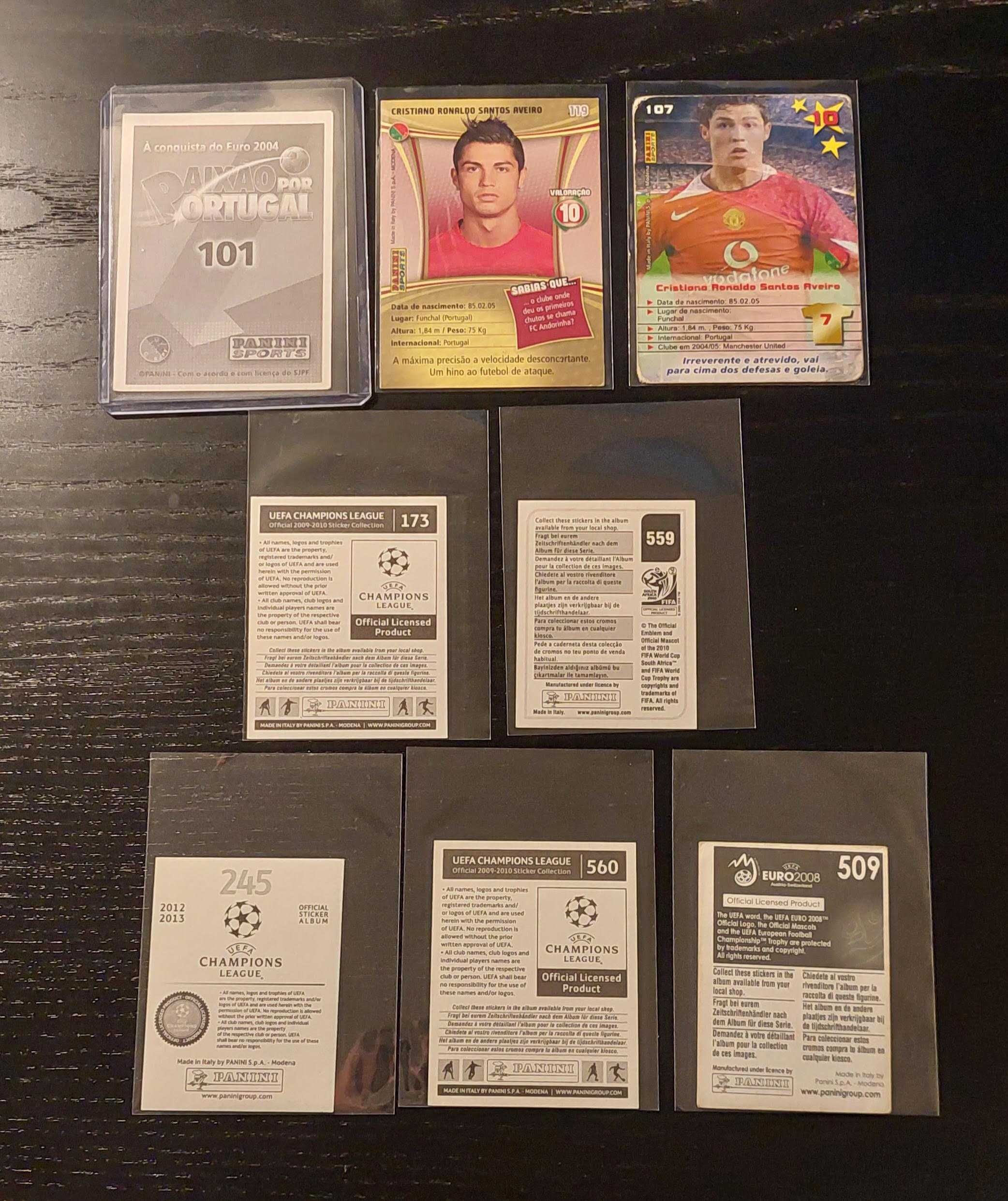 Cromos de Futebol: Ronaldo, Eusébio, Messi, Figo, Maradona e outros...