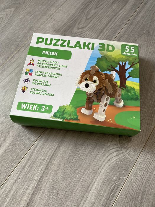 Puzzle piankowe 3D piesek nowe puzzlaki