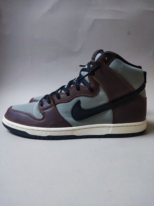 Чоловічі шкіряні кросівки Nike SB Dunk High Baroque Brown