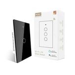 moes inteligentny przełącznik  wifi rf433 2,4 ghz szkło czarny