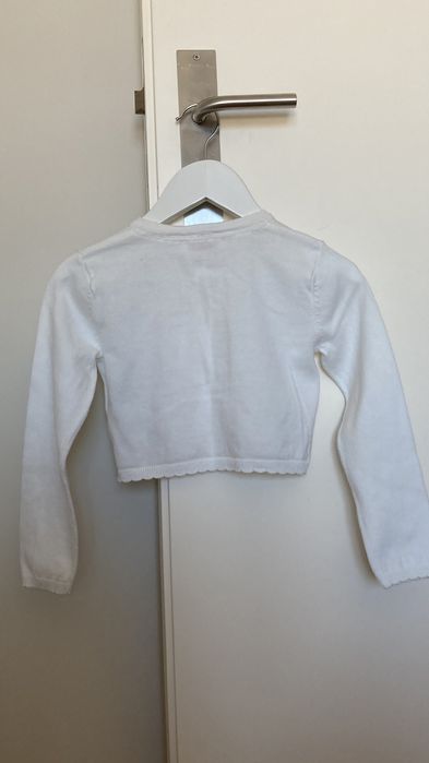 Casaco de malha bolero Lanidor branco 4 anos