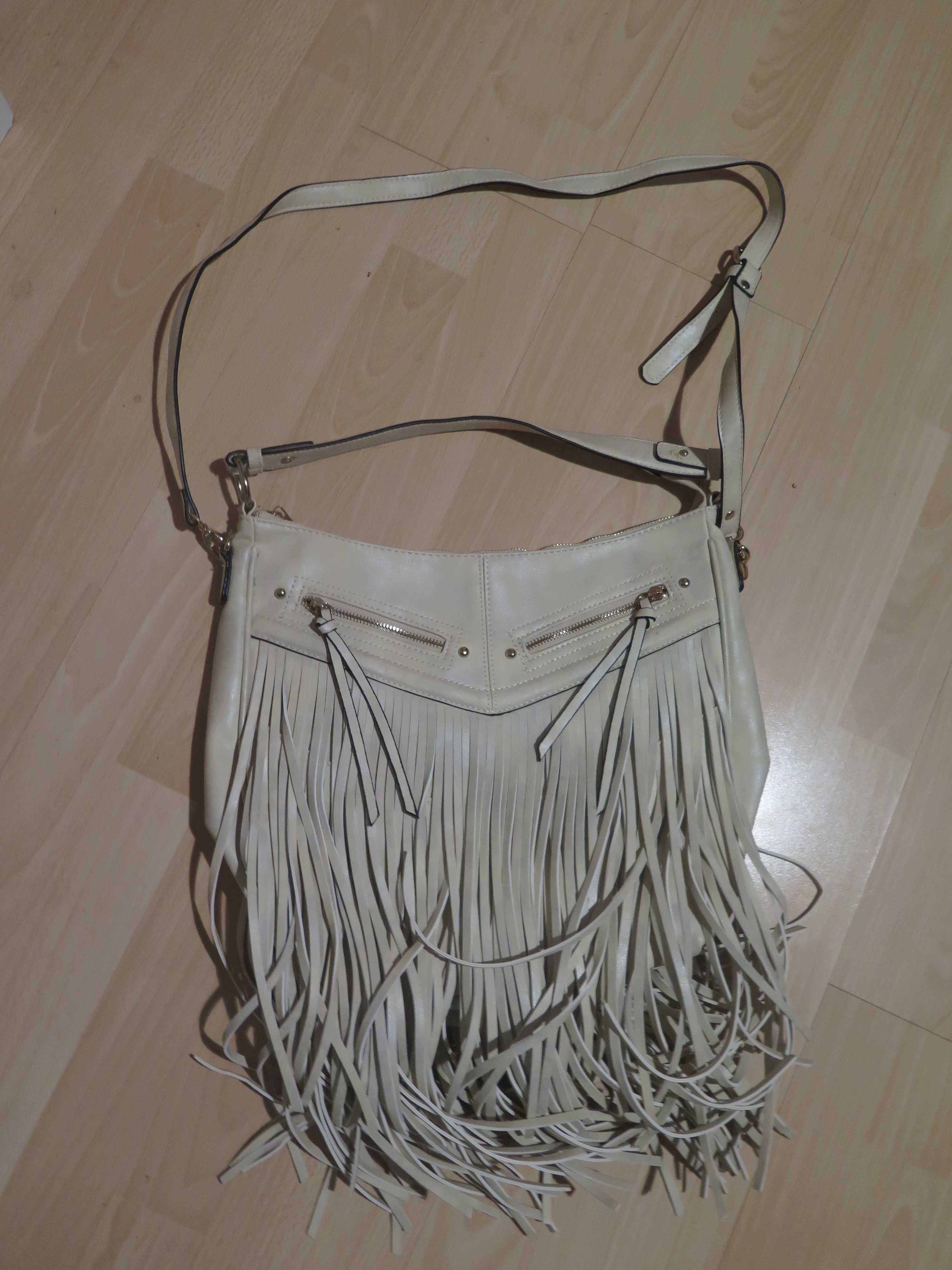 Torebka shopperka boho beżowa