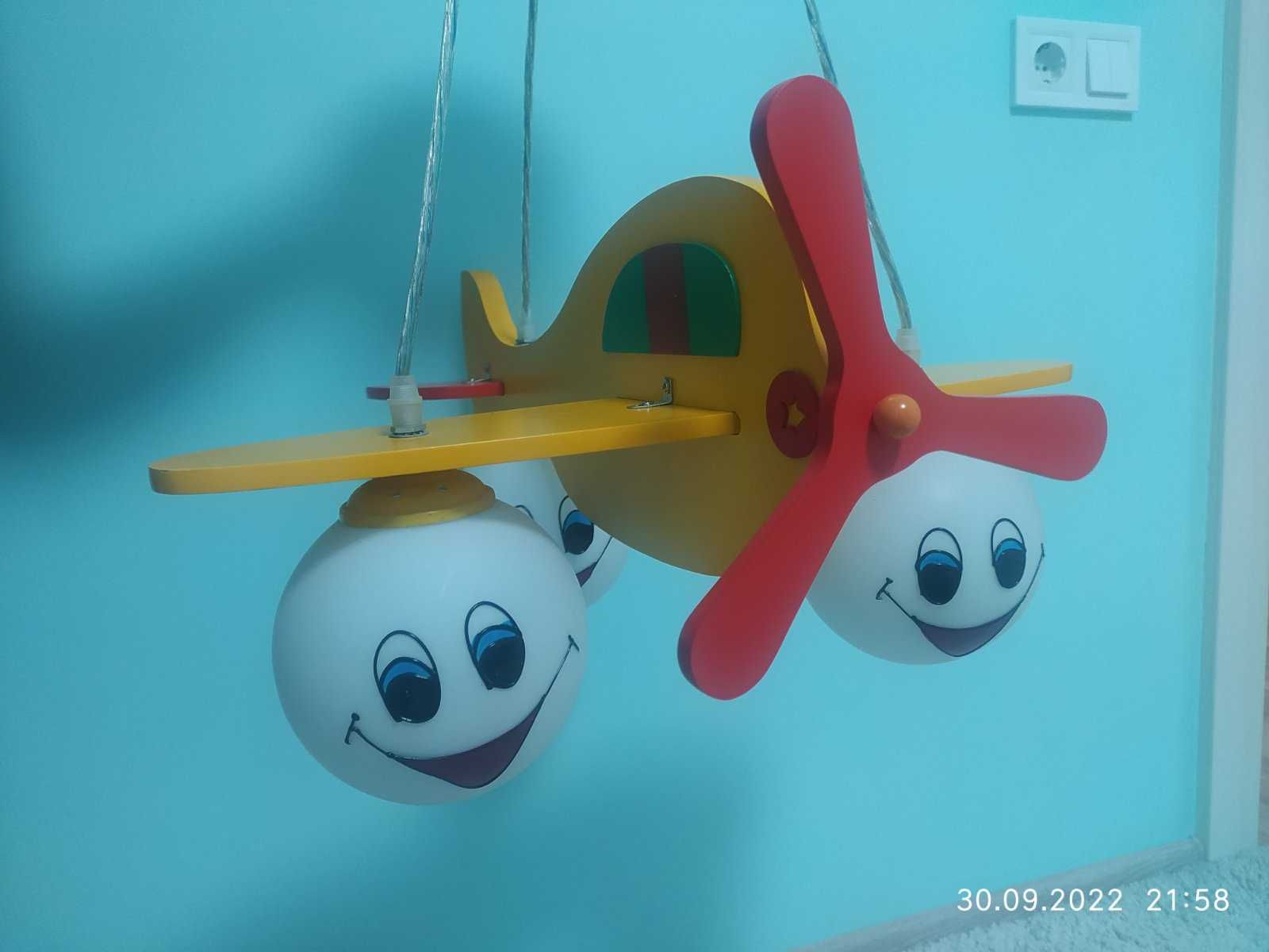 Люстра самолет/літак деревянная в детскую комнату