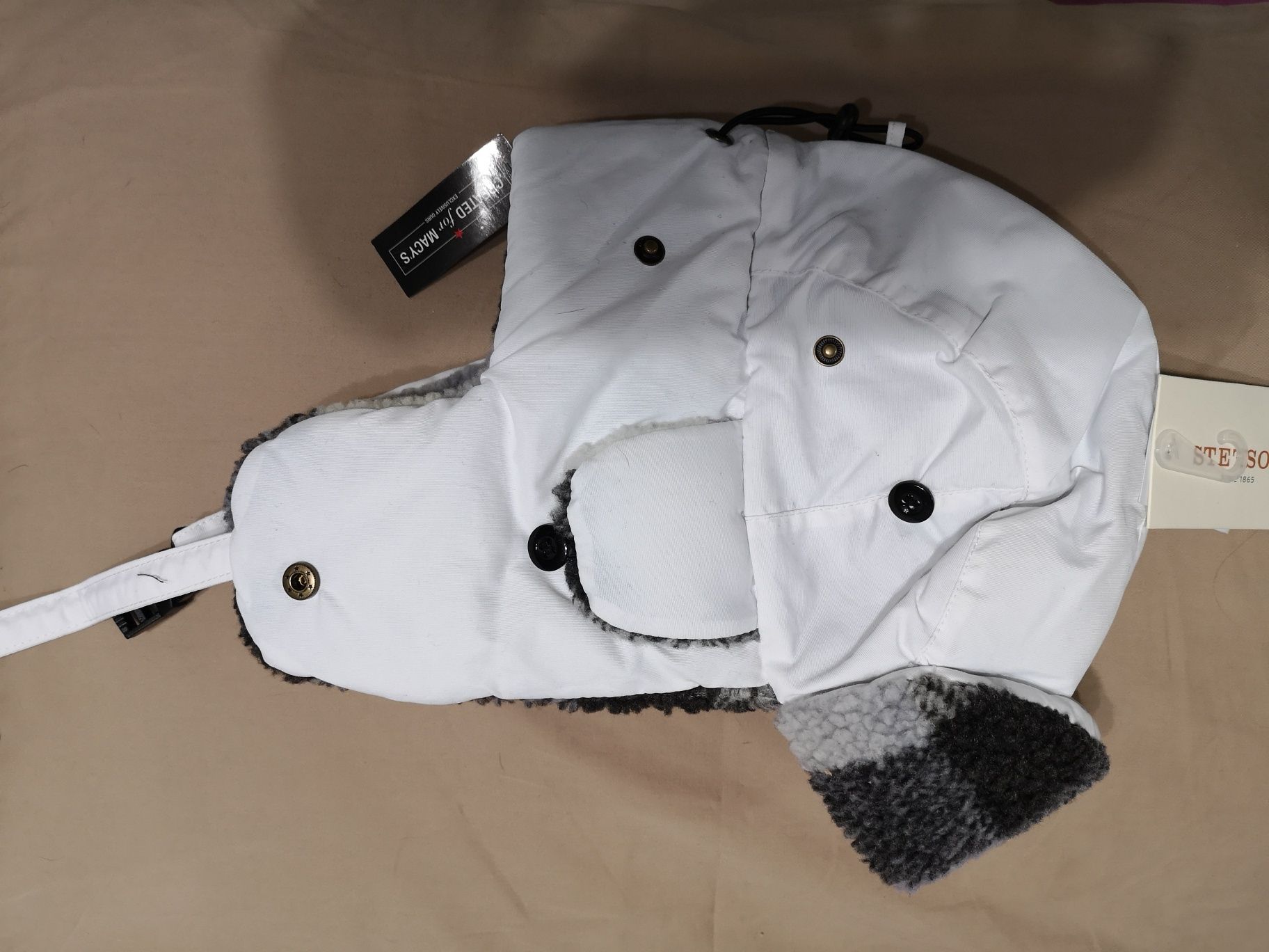 Мужская шапка-ушанка Dorfman Pacific, белого цвета,Stetson, США