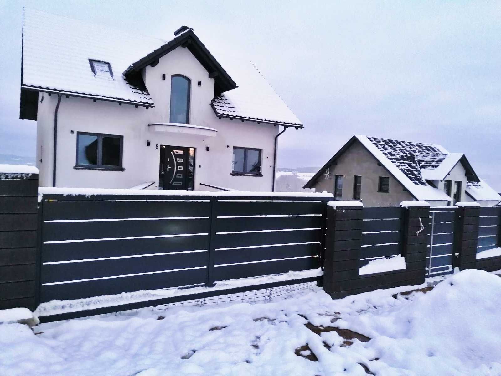 Brama przesuwna wysoka palisada 4000x1500 w komplecie monterskim