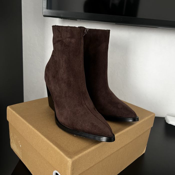 Стильні шоколадні козаки / шоколадні ковбойки / коричневі козаки