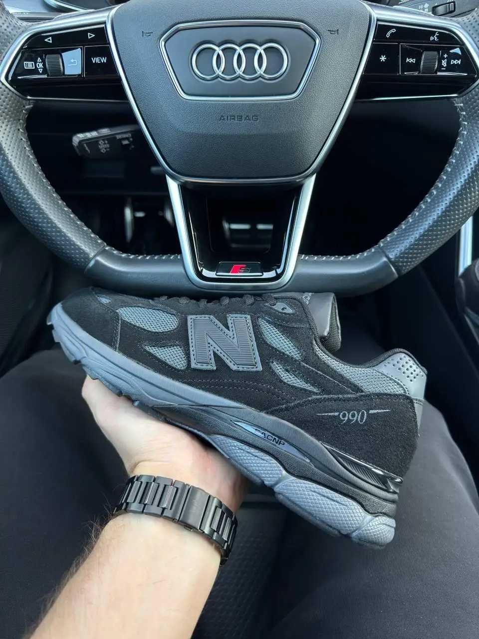 Чоловічі кросівки New Balance 990 Black Gray Чорні мужские кроссовки
