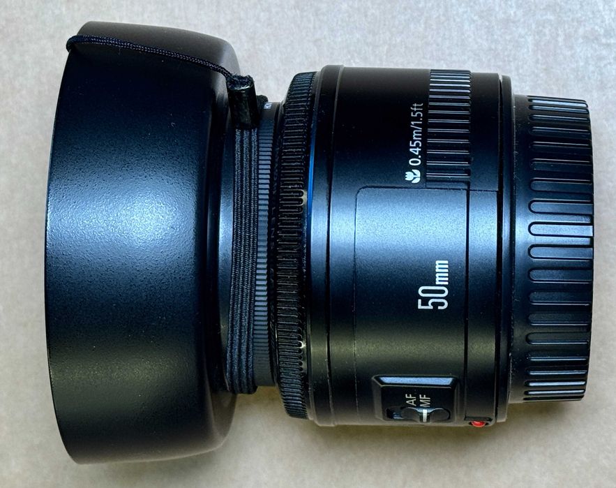 OBIEKTYW CANON LENS EF 50MM 1:1.8 II + filtr + osłona + pasek