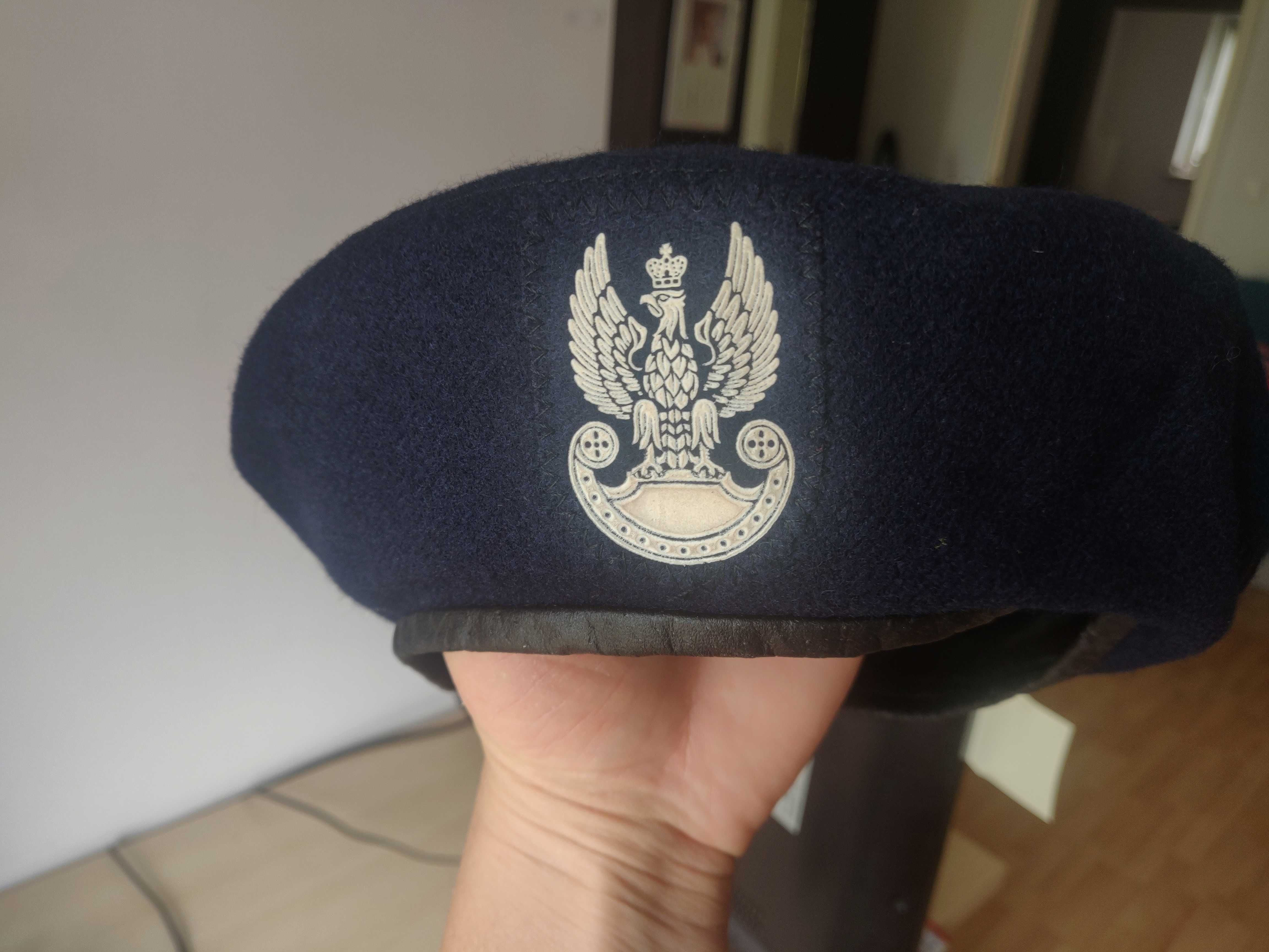 Oryginalny wojskowy beret granatowy