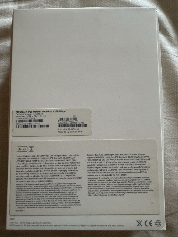 Ipad mini 32gb retina wifi cellular