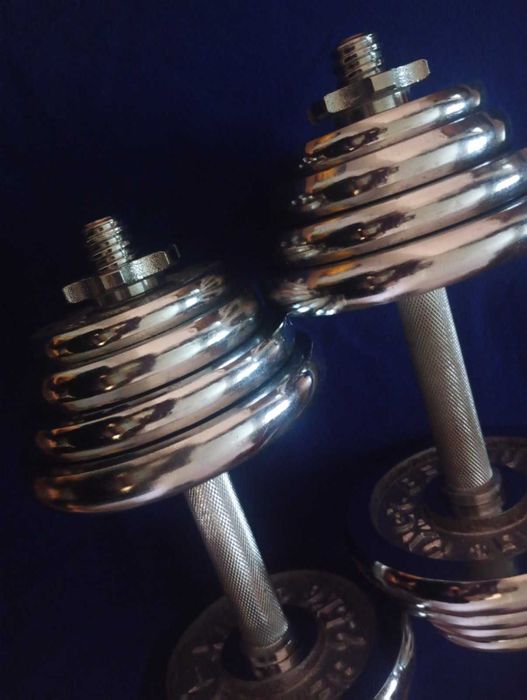 Гантели хромированные на 20 килограмм в отличном состоянии