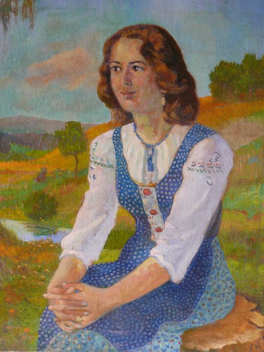 Hans Weber Furer przedwojenny obraz olejny