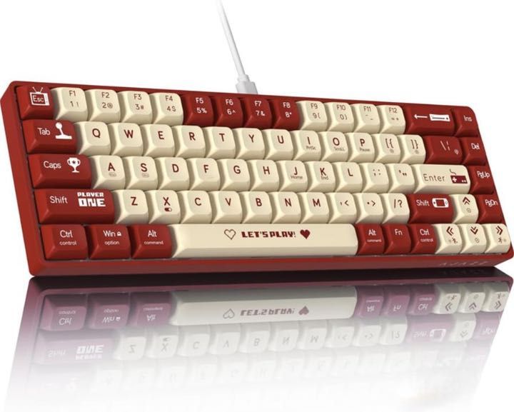 Клавіатура AJAZZ AK680 White-Red Ігрова Дротова Механічна